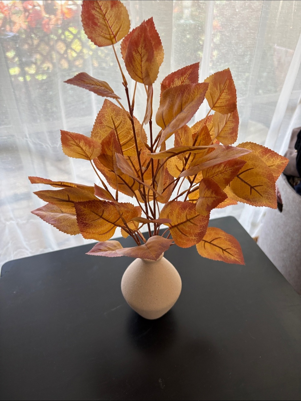 Autumn Faux Leaf Bouquet in Orange Vase Accent Threshold Fall 2025